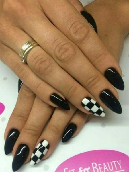 easy black and white nail art