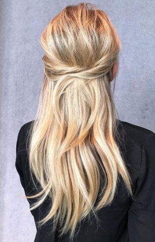 60 Best Half Up Half Down Hairstyles For 2025 The Trend Spotter Half Up Half Down Hairstyles For Work1 315x490
