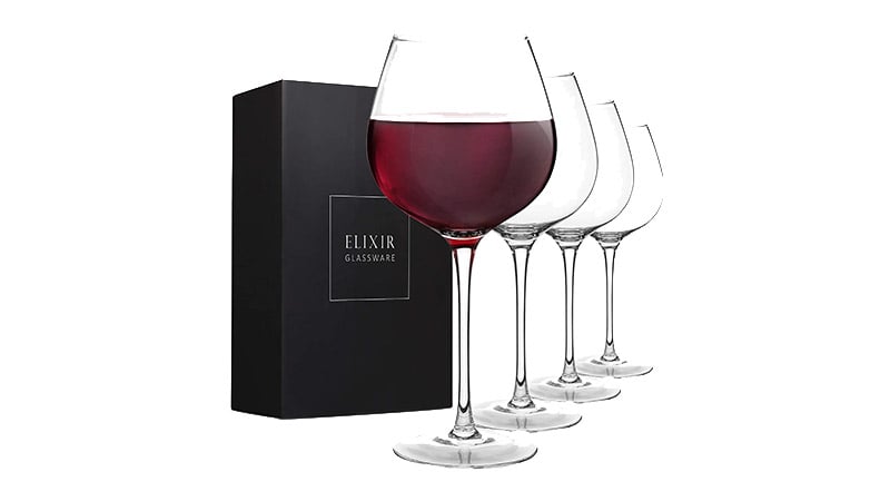 Large Hand Blown Wine Glasses – Set Of 4
