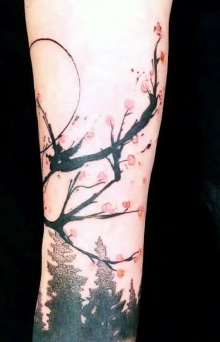 Masculine Cherry Blossom Tattoo