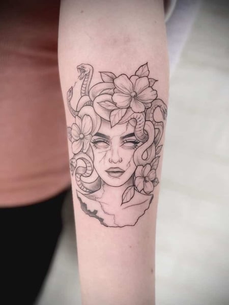 Medusa Flower Tattoo