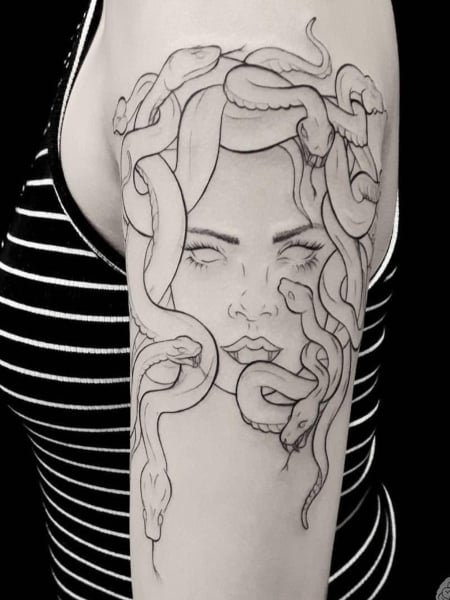 Minimalist Medusa Tattoo