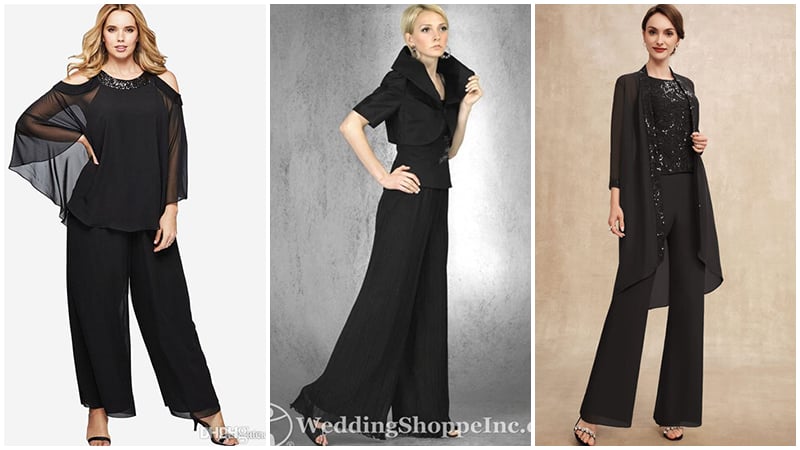 Mother Of The Bride Pant Suits Black