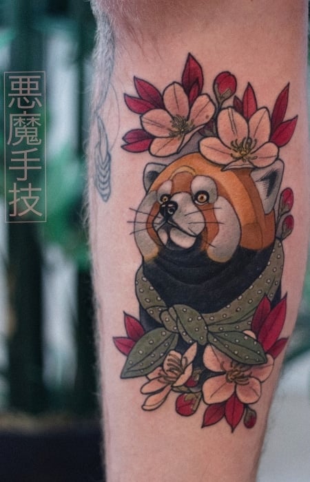 Neo Traditional Cherry Blossom Tattoo