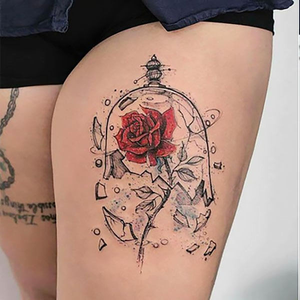 Ouuter Thigh Tattoo