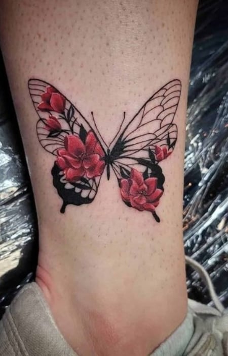 Red Cherry Blossom Tattoo