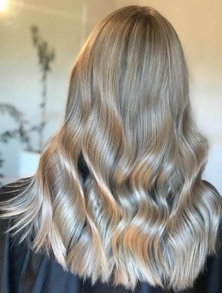 Shiny Ash Blonde Hair