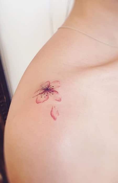 Simple Cherry Blossom Tattoo