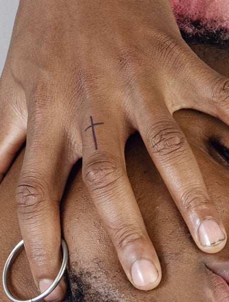 Temporary Cross Tattoo Men