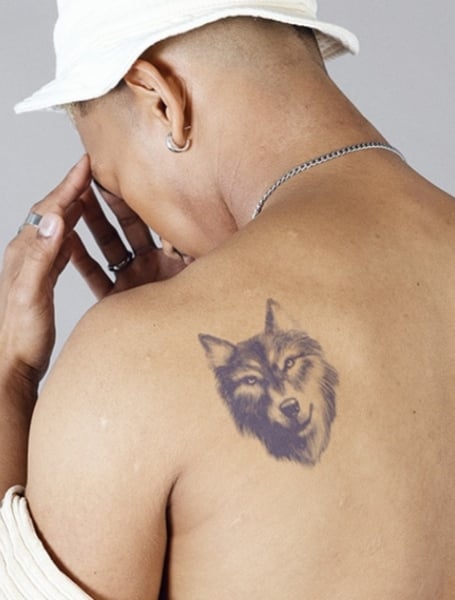 Temporary Wolf Tattoo 