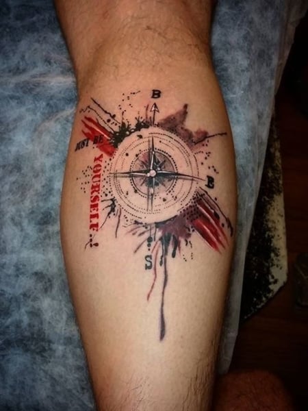 Trash Polka Compass Tattoo1