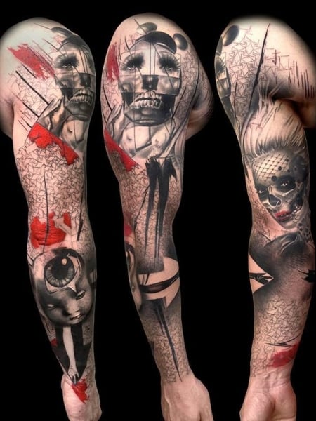 100 Breathtaking Trash Polka Tattoos Newest Gallery The Trend Scout