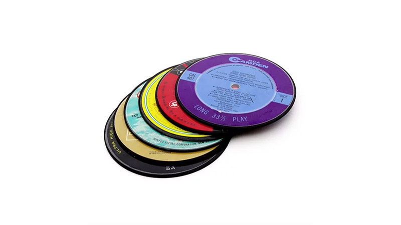 Upcycled Record Coasters