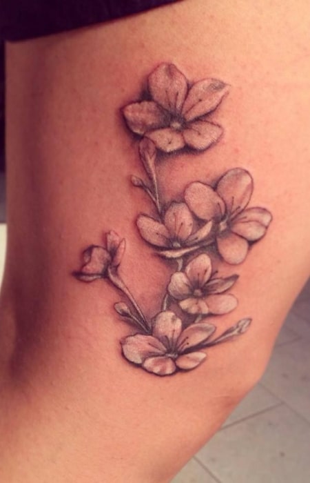 Black And White Cherry Blossom Tattoo1