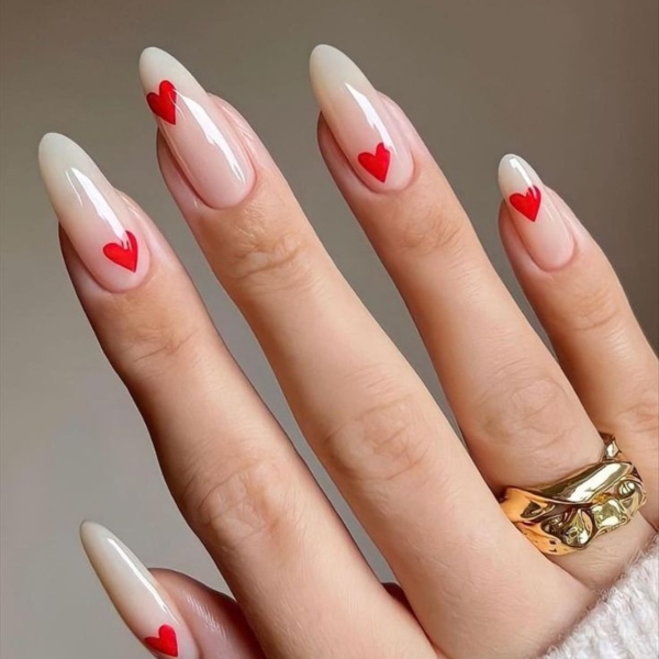 Almond Valentine’s Day Nails
