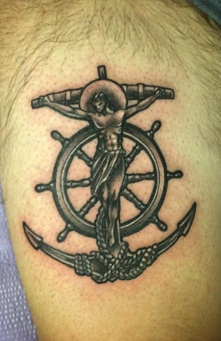 40 Anchor Cross Tattoo Designs For Men  Religious Ink Ideas