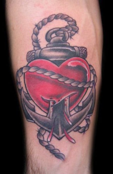 Anchor Heart Tattoo