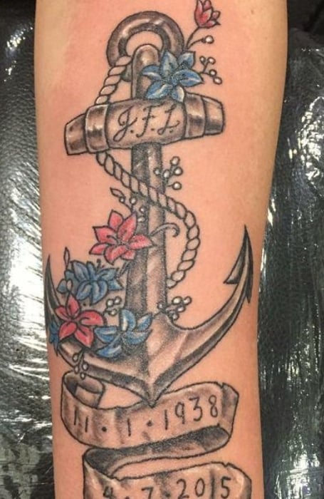 Anchor Tattoo With Name