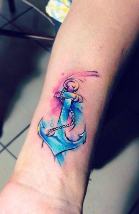 Baby Name Tattoos Wrist Tattoo Small Anchor Image by pinterestcom Visit our website httpwwwBabyNameTattooscom Facebook