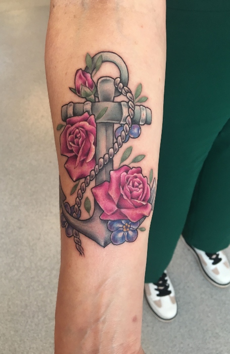 Anchor And Rose Tattoo1