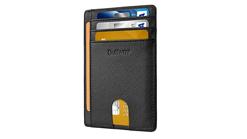 Buffway Slim Minimalist Front Pocket Leather Wallet