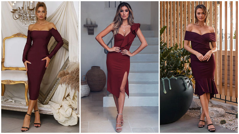 Burgundy Cocktail Dresses