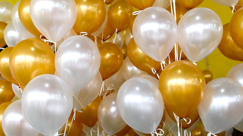 Fill Bedroom With Gold Balloons