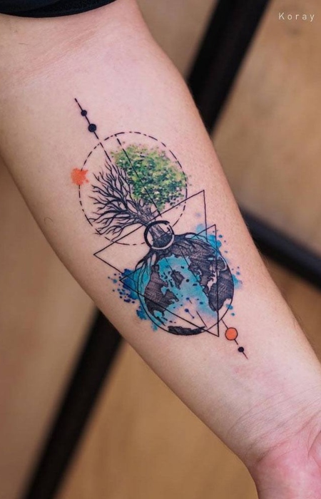 Geometric Tree Of Life Tattoo1