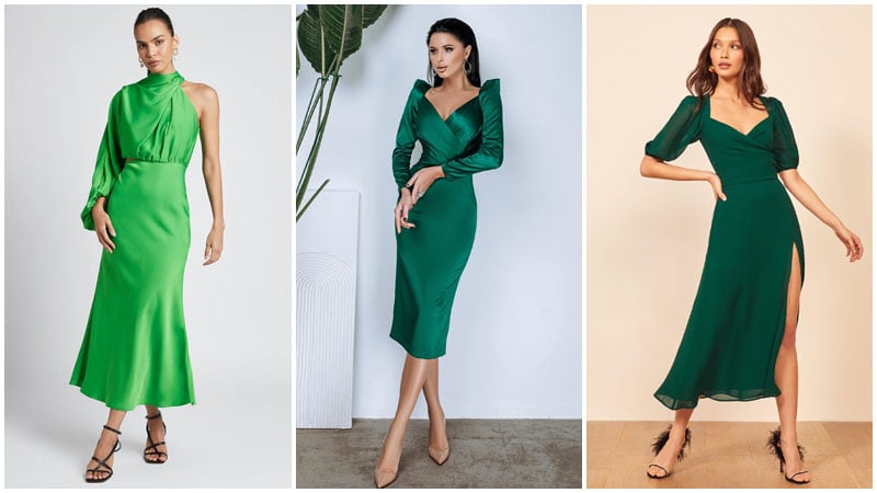 Green Wedding Guest Cocktail Dresses