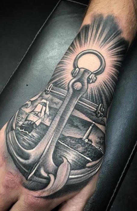 Hand Anchor Tattoo