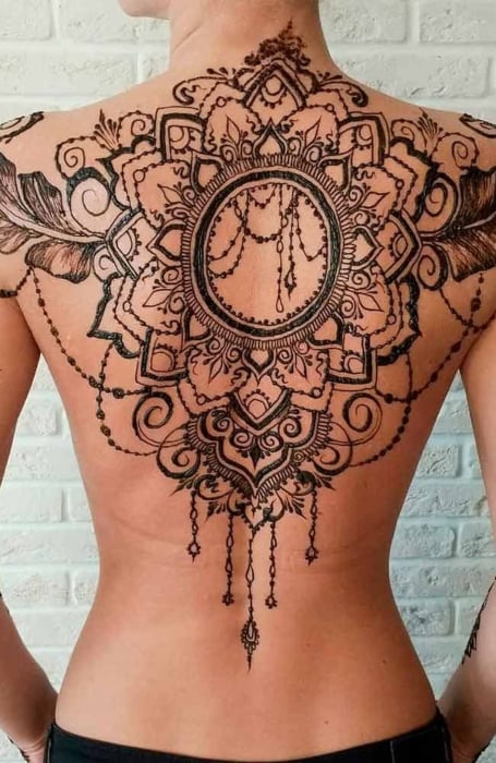 Henna Back Tattoo
