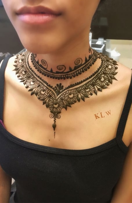 Henna Necklace Tattoo 