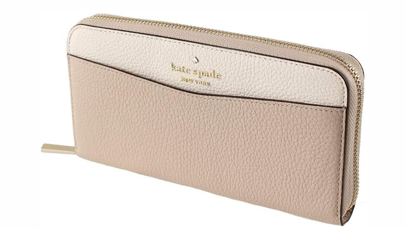 Kate Spade New York Large Continental Leather Wallet In Warm Beige Multi