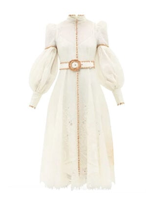 Long Sleeved Cream Dress