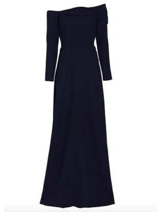 Long Sleeved Navy Dress