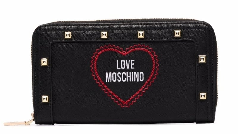 Love Moschino Embroidered Logo Stud Detail Wallet