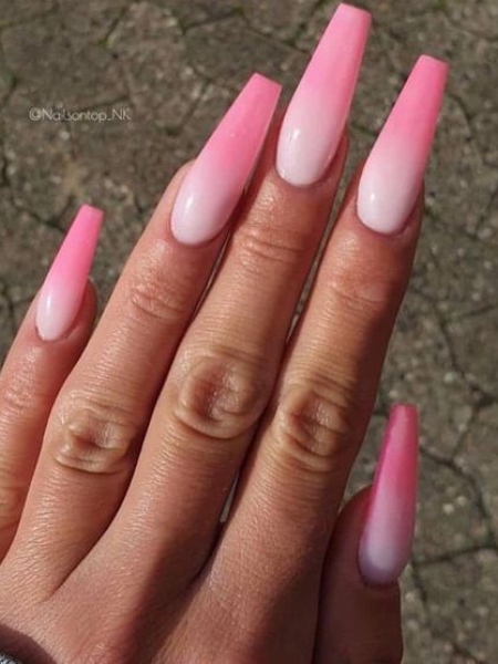 Pretty Ombre Ballerina Nail Designs