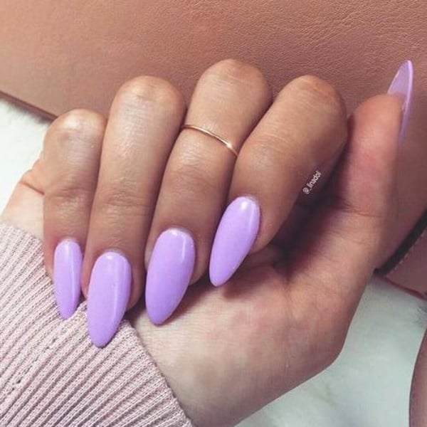 Purple Almond Nails