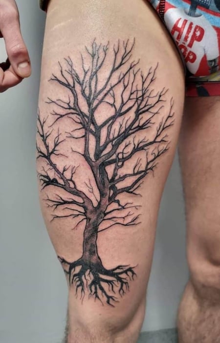 Tree Of Life Leg Tattoo