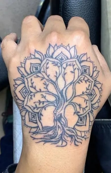 Tree of Life Hand Tattoo