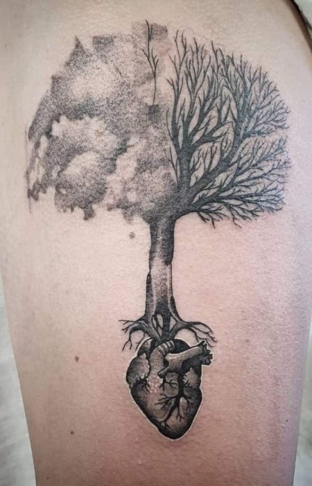 Tree Of Life With Heart Tattoo