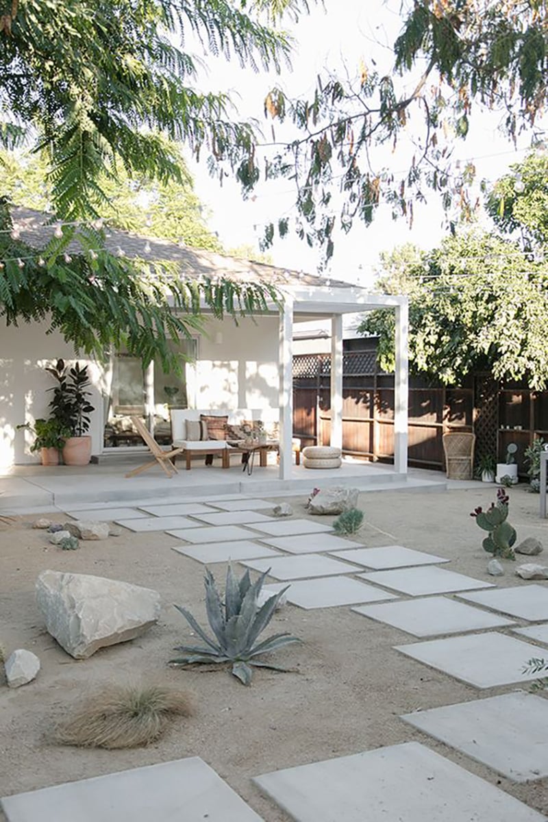 White Pavers Front Yard