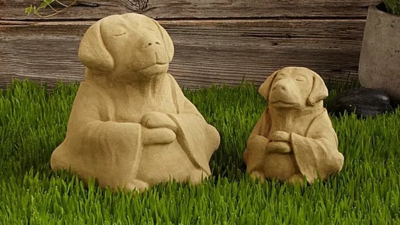 Zen Dog Garden Sculpture