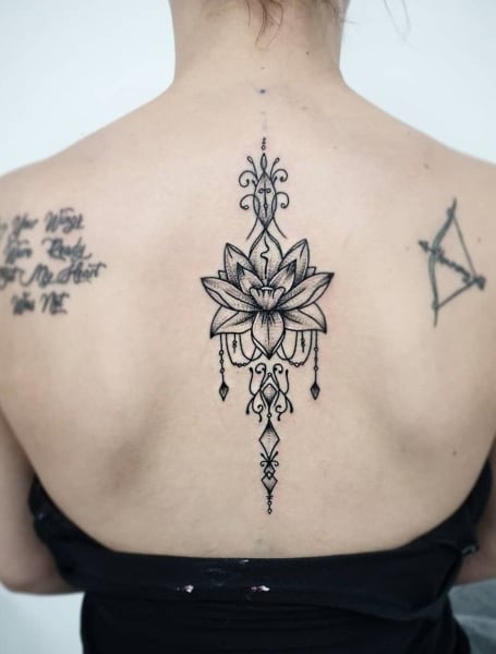 Lotus Flower Back Tattoo1