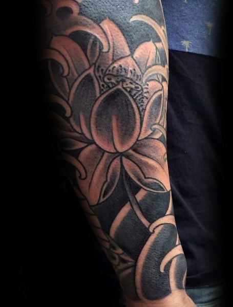Lotus Flower Men Tattoo