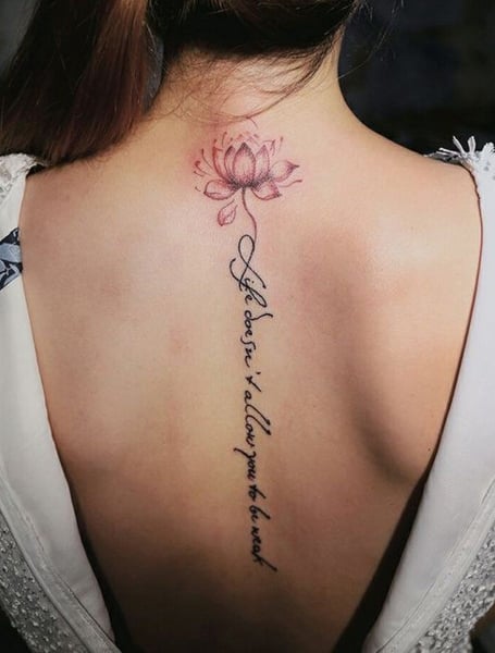 Lotus Flower With Word Stem Tattoo1