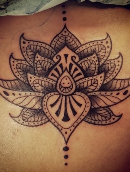 Tribal Lotus Flower Tattoo (1)