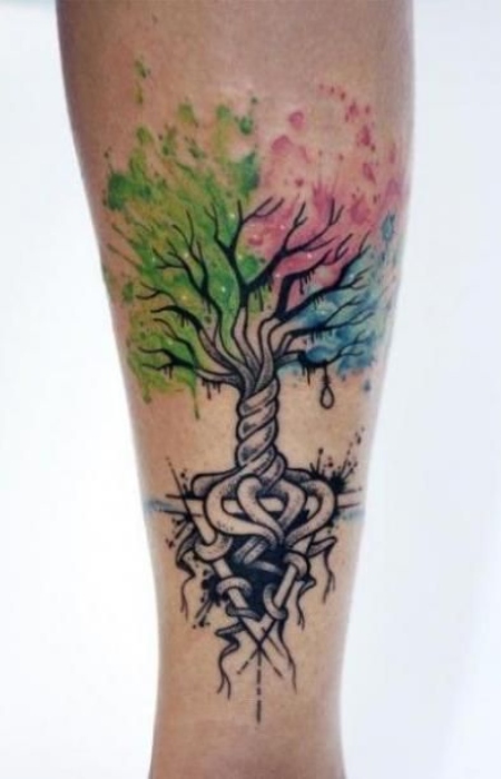 Watercolor Tree Of Life Tattoo1