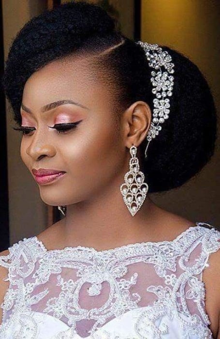 African Wedding Updo For Natural Black Hair (1)