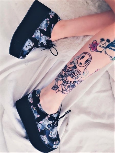 Anime Leg Tattoo